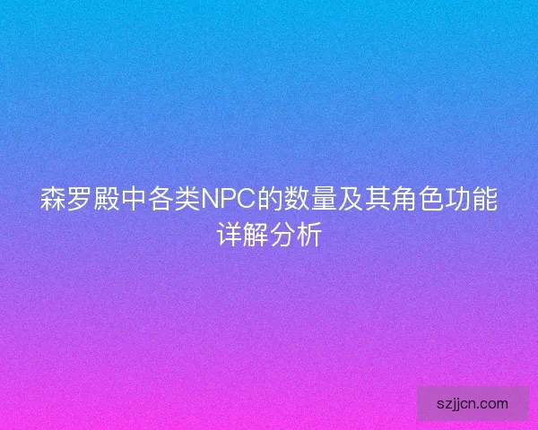 森罗殿中各类NPC的数量及其角色功能详解分析