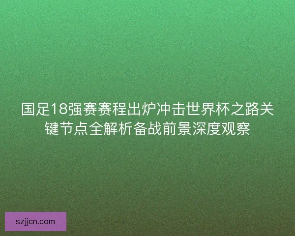 国足18强赛赛程出炉冲击世界杯之路关键节点全解析备战前景深度观察