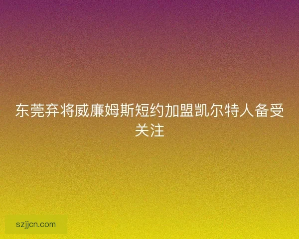 东莞弃将威廉姆斯短约加盟凯尔特人备受关注 东莞弃将威廉姆斯短约加盟凯尔特人备受关注