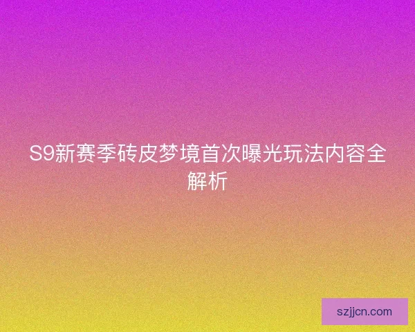 S9新赛季砖皮梦境首次曝光玩法内容全解析
